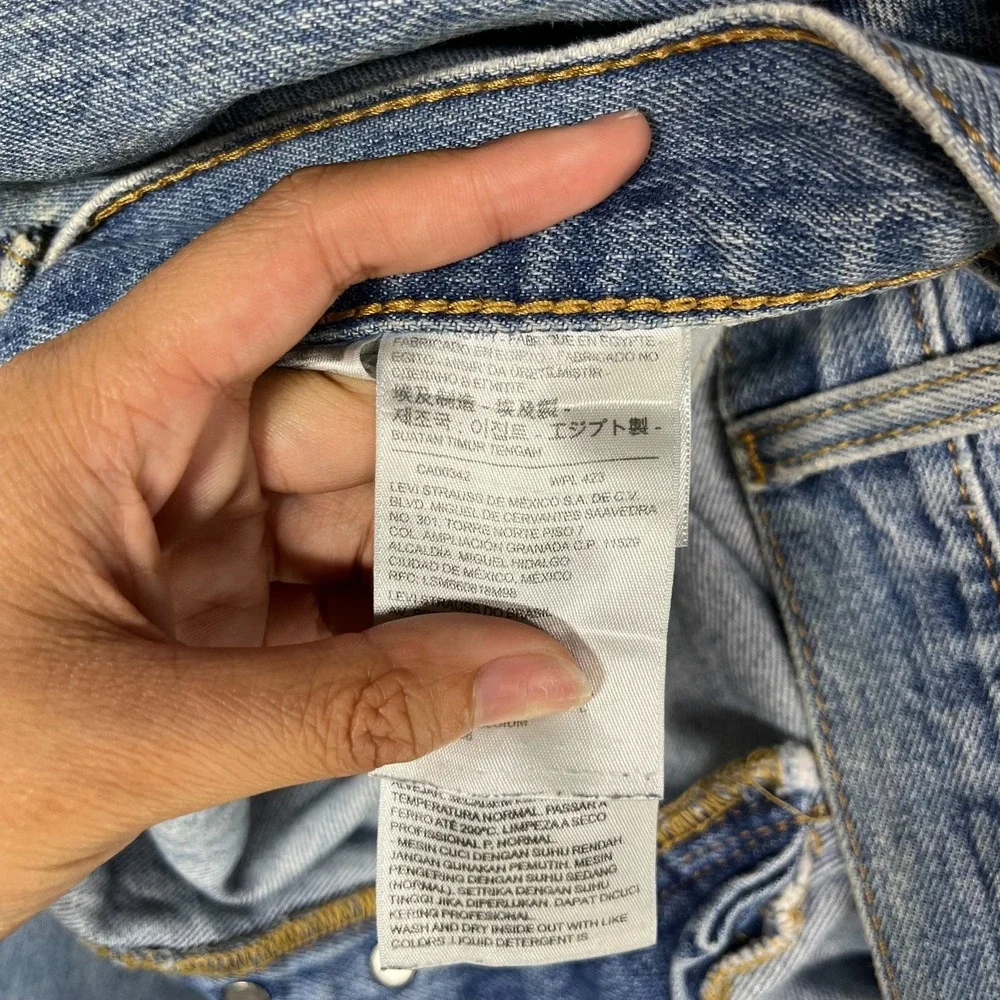 Levi's 501 Jeans Blue Denim‎ Mid Rise Classic Straight Button Fly 43X29 - Flaws